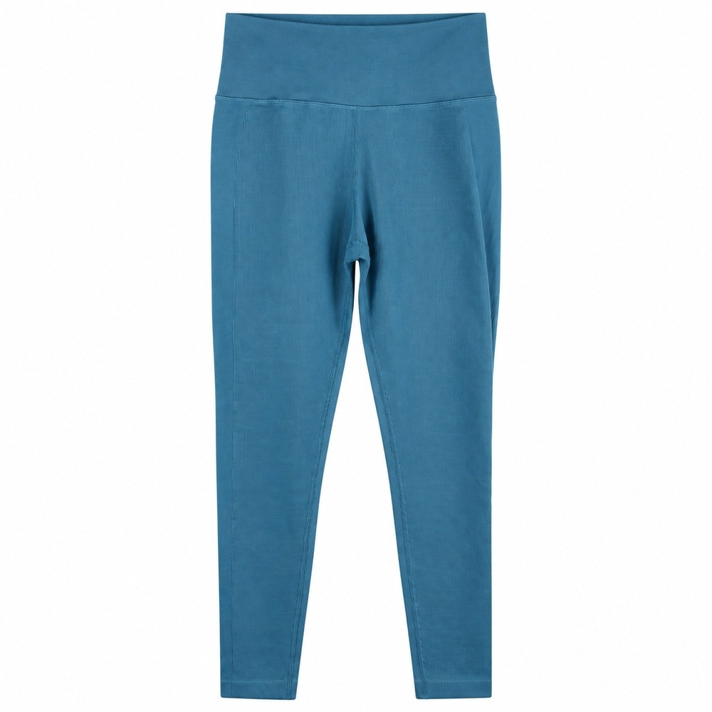 Athleta Aurora Seamless Ribbed Leggings Teal Blue High Rise Yoga Pants Large